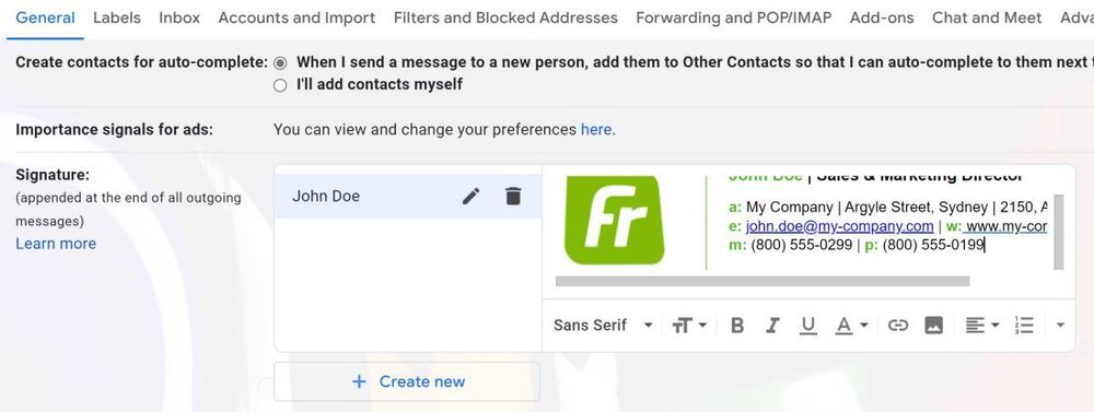 Put booking link into Gmail Email Signature